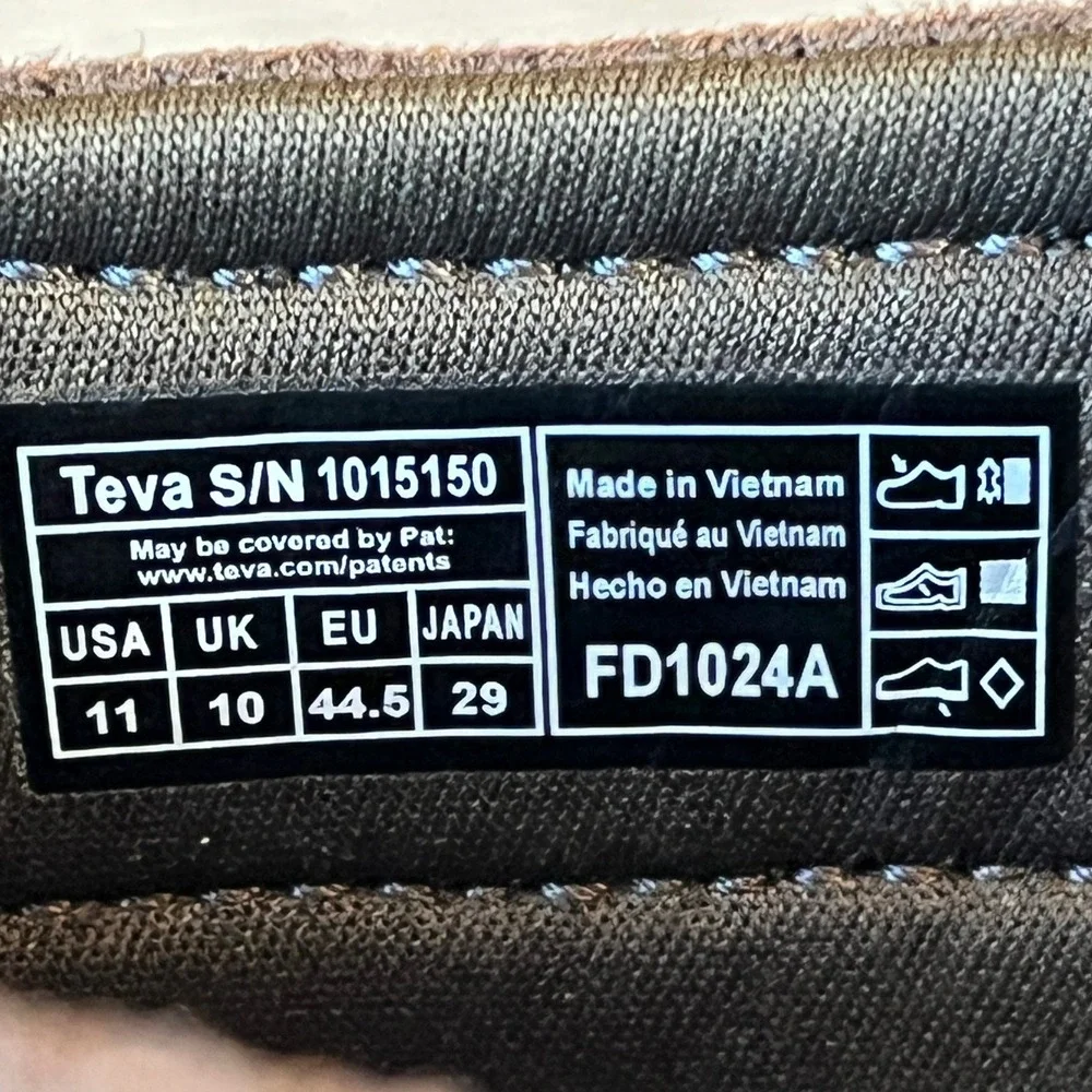 Teva Mens Langdon Slide Waterproof Leather Sandals Walnut Brown 1015150 Size 11